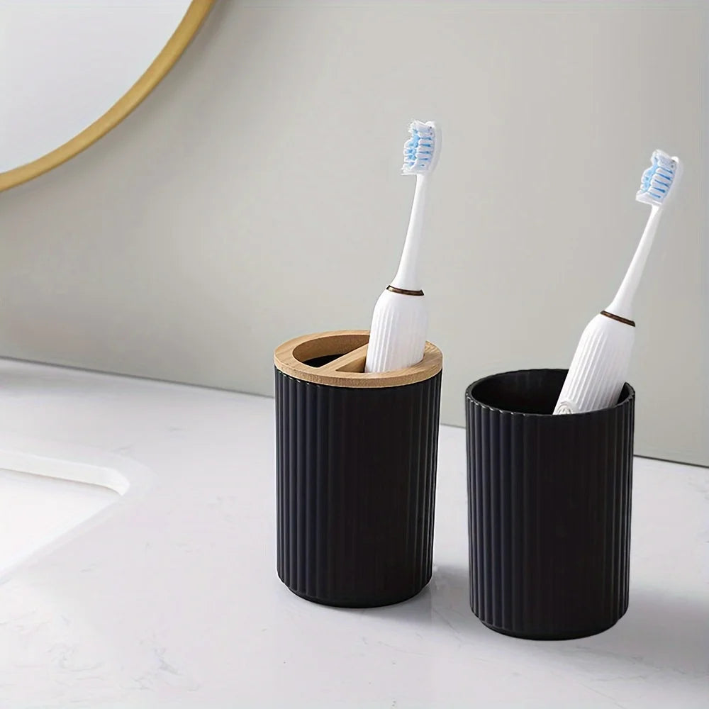 6 Piece Bathroom Set with Trash Can Toothbrush Holder Lotion Soap Dispenser Soap Dish Toilet Brush Bathroom Accessories Set