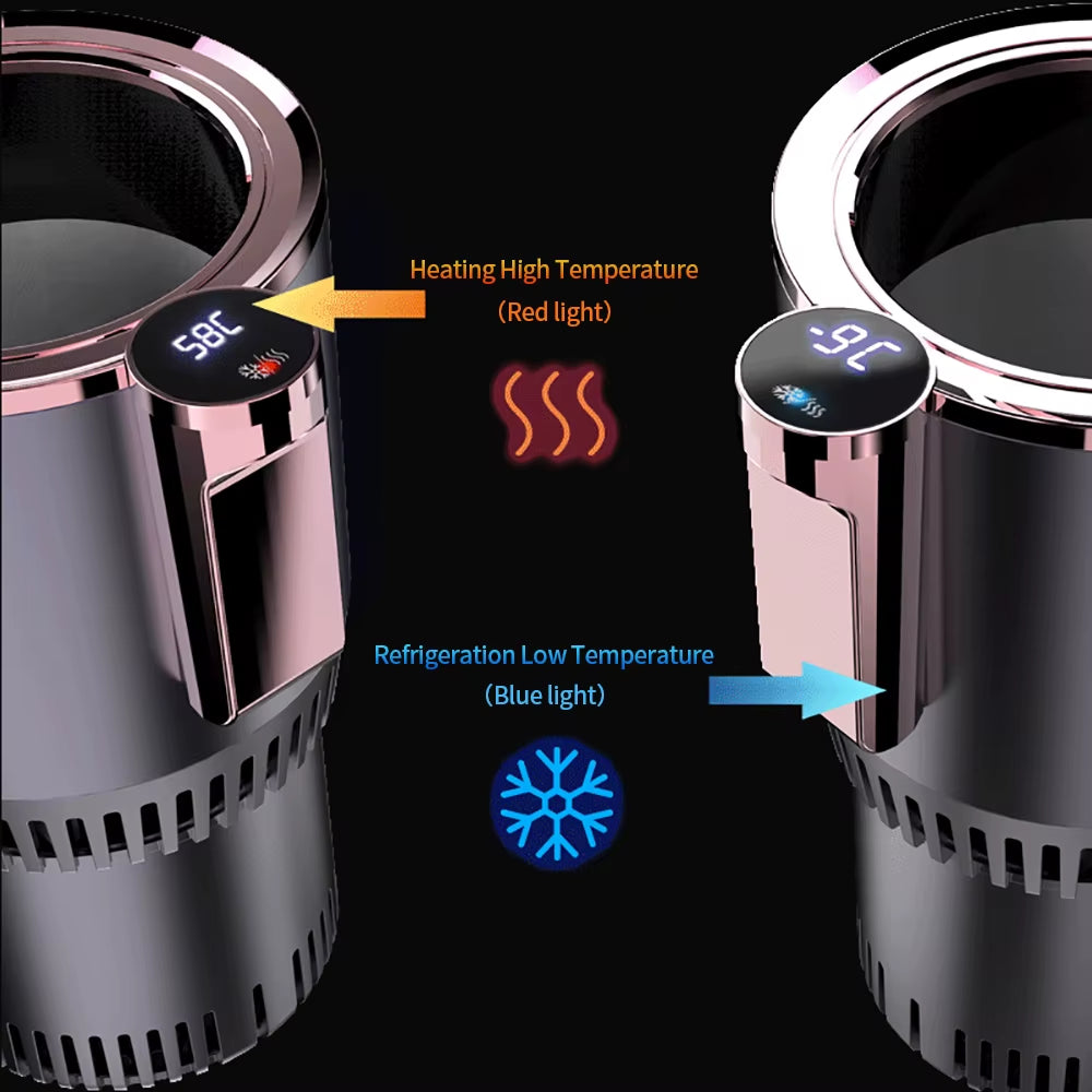 DC 12V Warmer Cooler Smart Car Cup Car Heating Cooling Cup 2-In-1 Car Office Cup Mug Holder Cooling Beverage Travel Drinks Cans