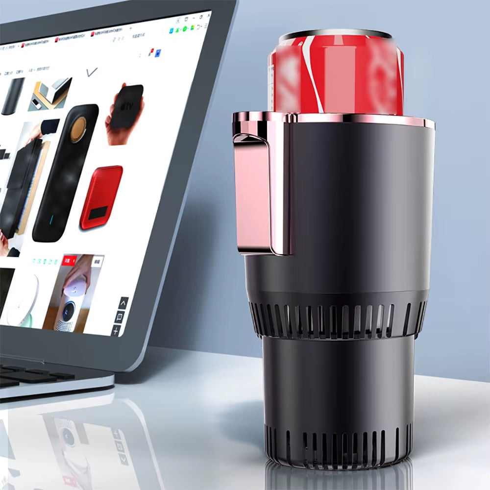DC 12V Warmer Cooler Smart Car Cup Car Heating Cooling Cup 2-In-1 Car Office Cup Mug Holder Cooling Beverage Travel Drinks Cans