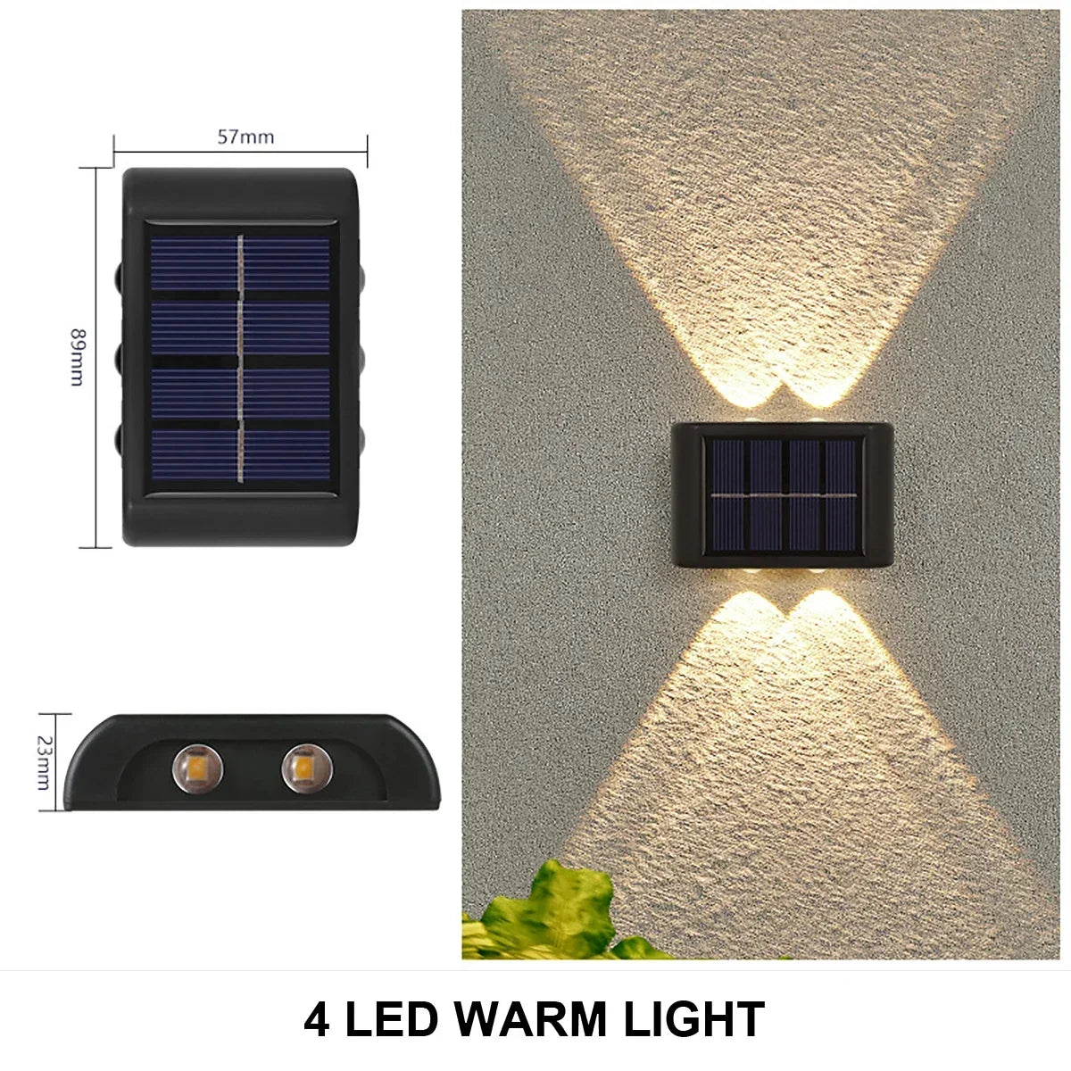 Solar Wall Lamp Outdoor Waterproof Solar Powered Light up and down Illuminate Home Garden Yard Decoration outside Sunlights