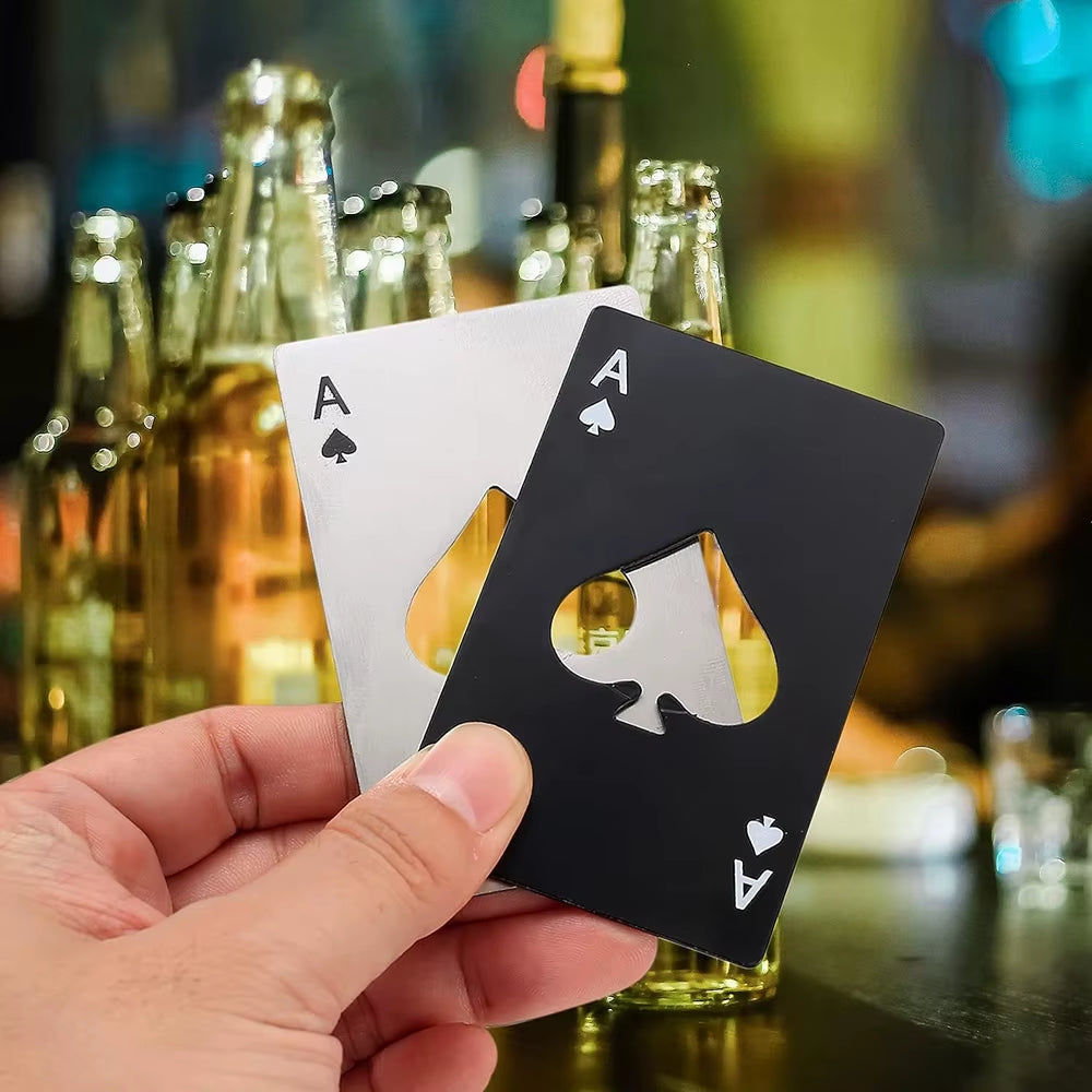 Poker Credit Card Bottle Opener Creative Pocket Stainless Steel Can Opener Bottle Picker Beer Wine Beer Opener Poker Peach A