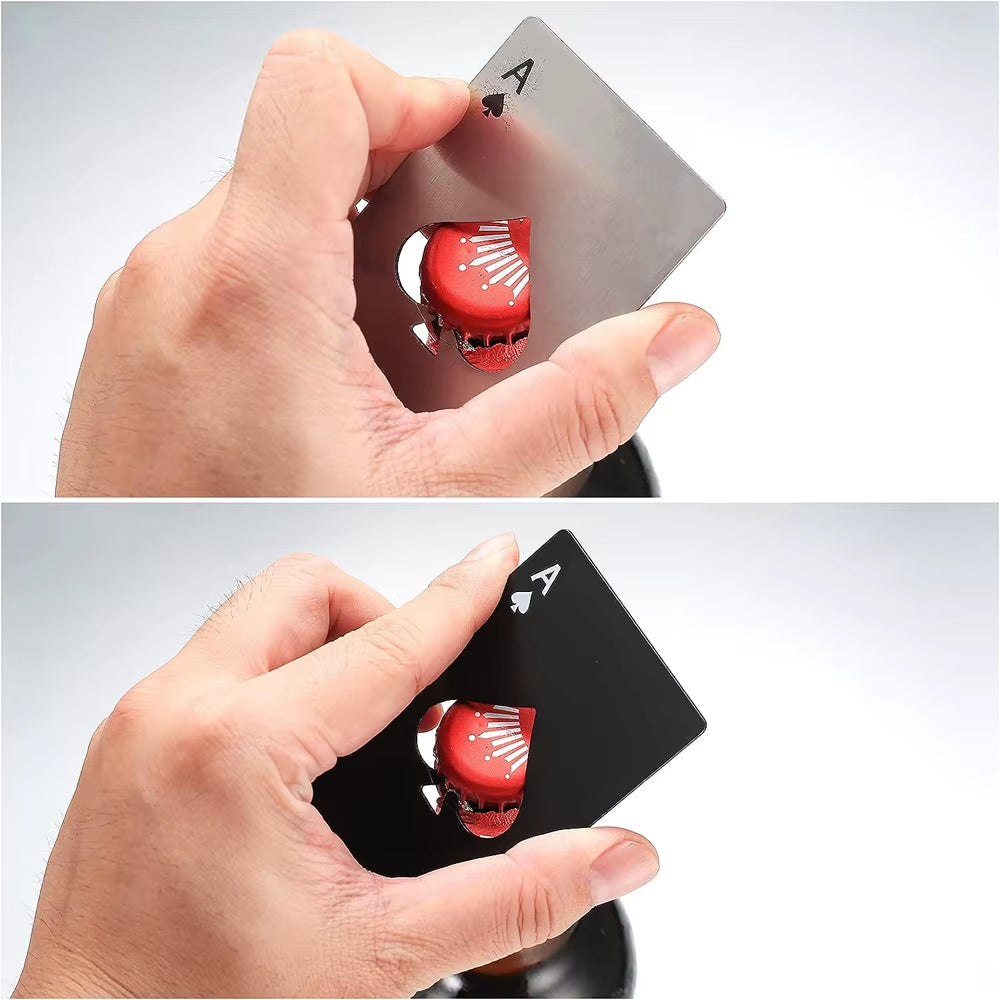 Poker Credit Card Bottle Opener Creative Pocket Stainless Steel Can Opener Bottle Picker Beer Wine Beer Opener Poker Peach A