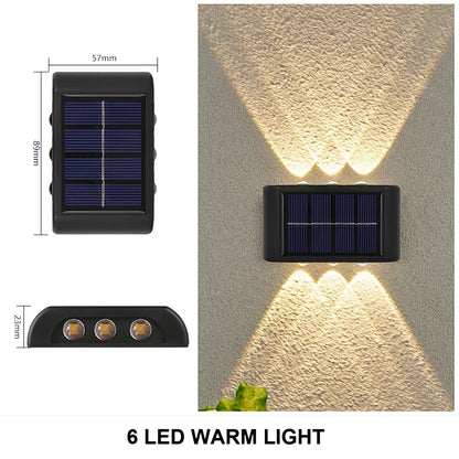 Solar Wall Lamp Outdoor Waterproof Solar Powered Light up and down Illuminate Home Garden Yard Decoration outside Sunlights