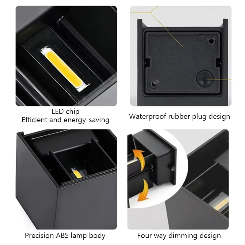 LED 6W Outdoor Wall Lamp IP65 Waterproof Wall Lamp Living Room Bedroom Porch Garden Indoor and Outdoor Decorative Lamp AC85-265V